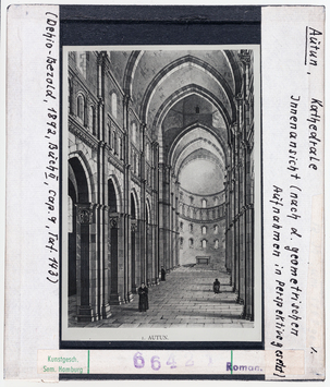 Vorschaubild Autun: Kathedrale Saint-Lazare, Innenansicht nach den geometrischen Aufnahmen in Perspektive gesetzt 